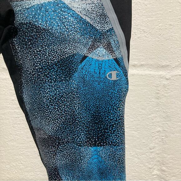 Champion Performance Black and Blue Print Leggings - Size S - Picture 6 of 10